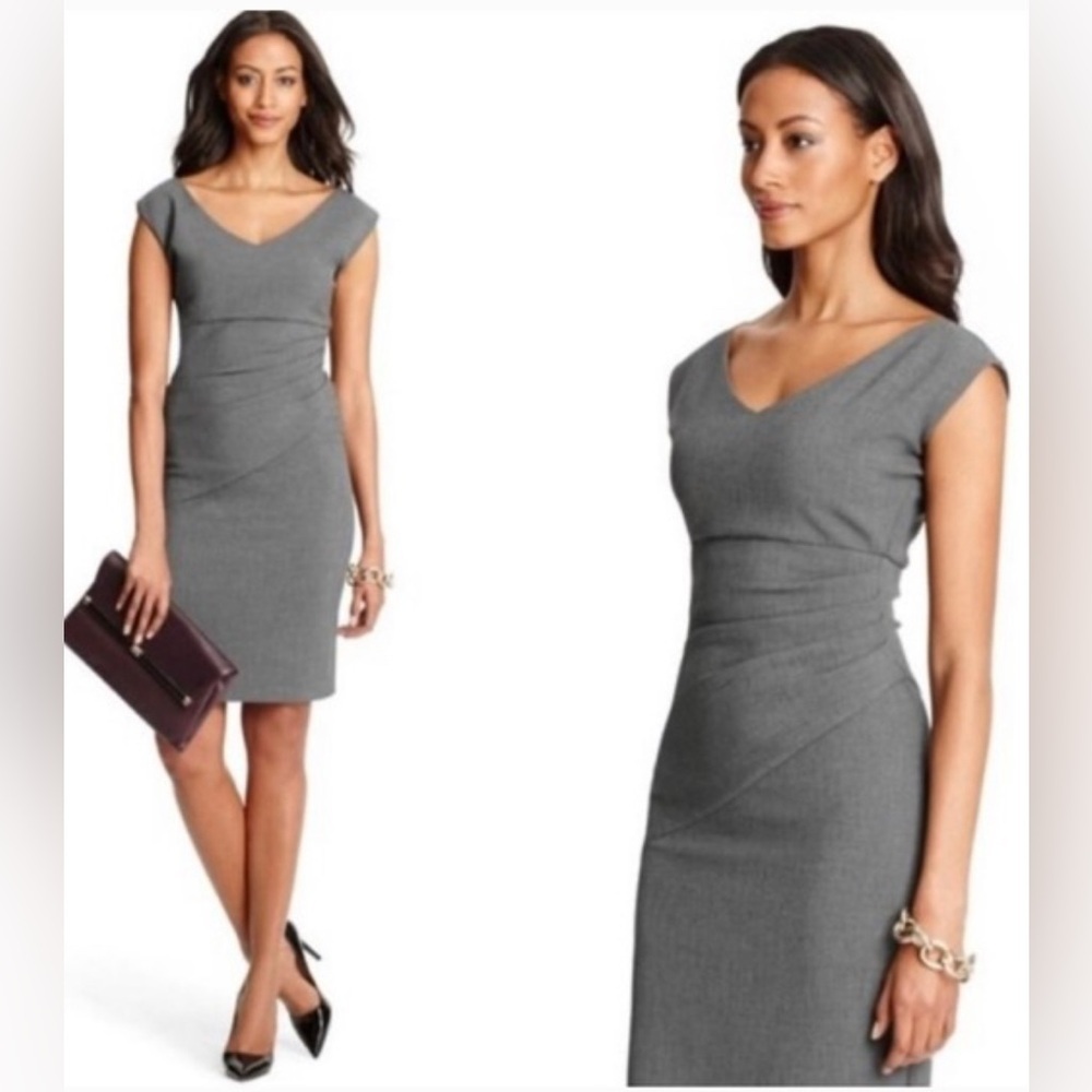 NEW Diane von Furstenberg Bevin ruched dress charcoal grey